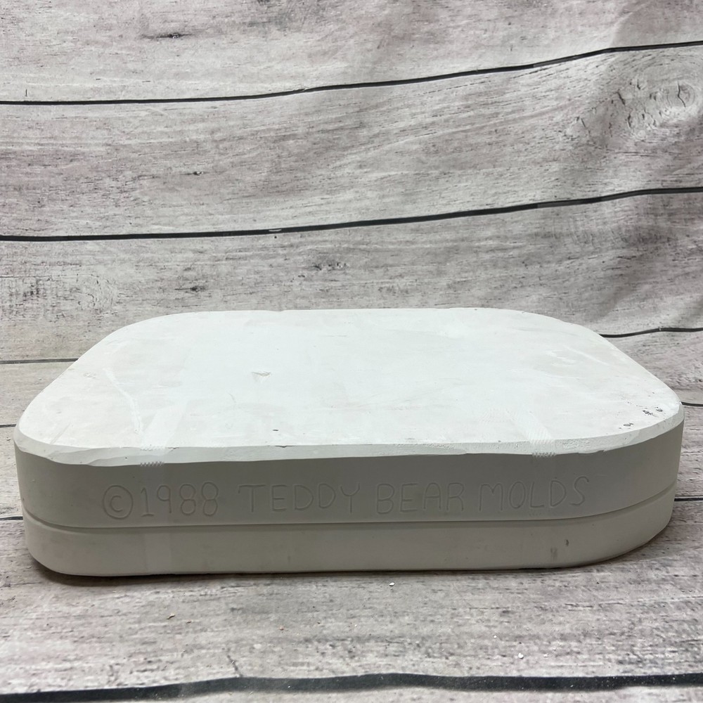Vintage 1988 Teddy Bear Ceramic Casting Mold Rectangle Serving Platter #180