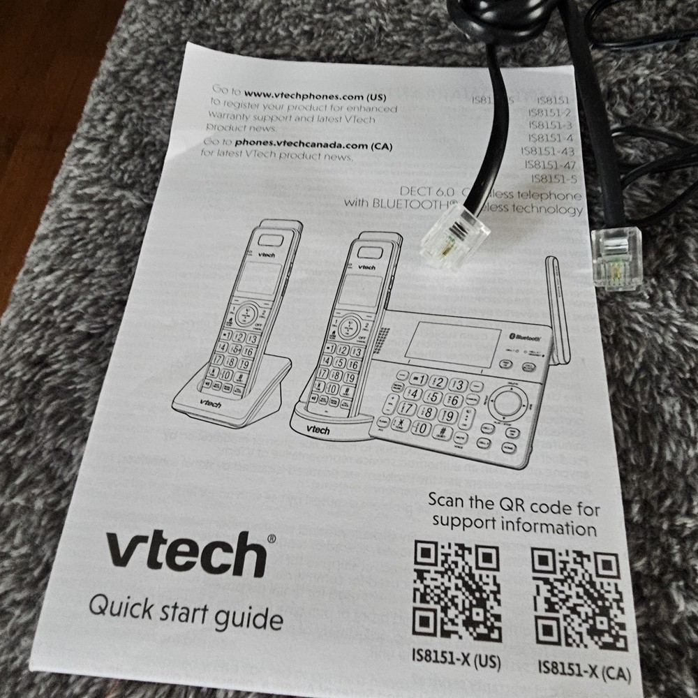 VTech IS8151-2 Super Long Range 2 Handset DECT 6.0 Cordless Phone OPEN BOX
