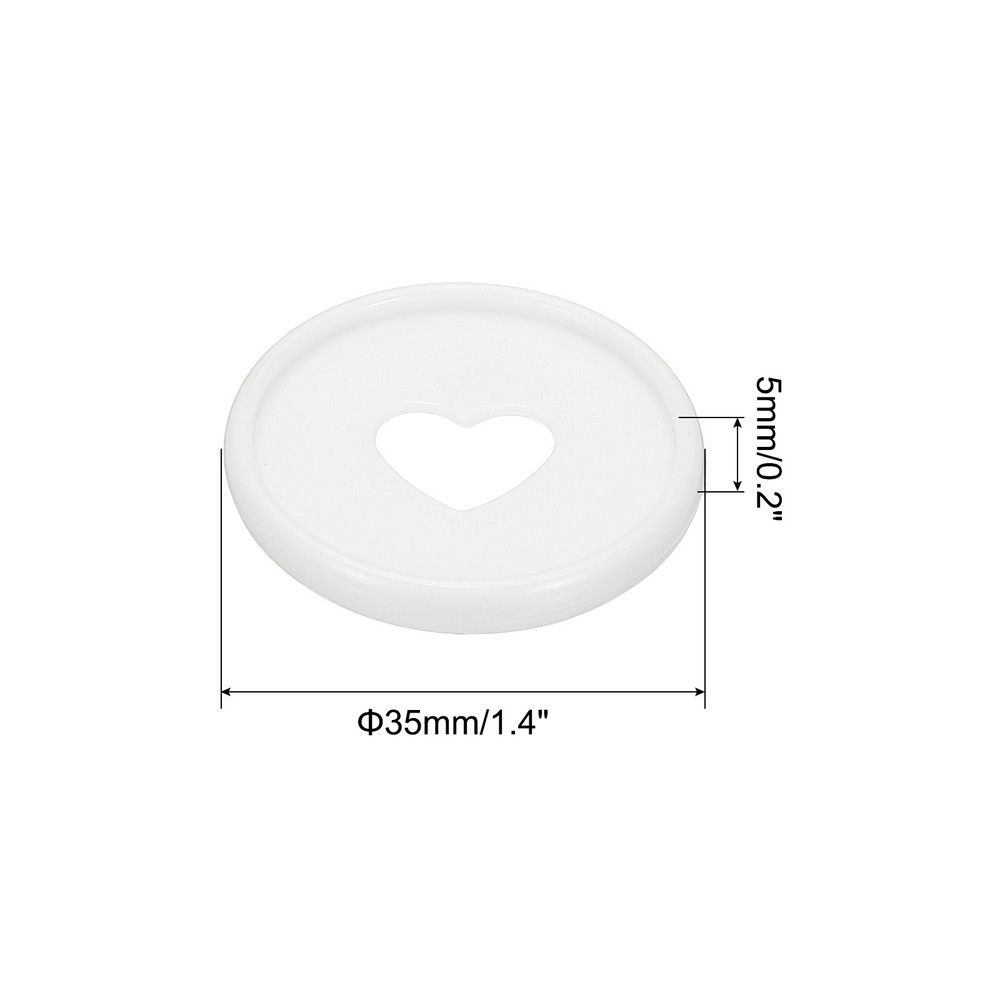 35mm Plastic Book Binding Discs, 11 Pack Expansion Discs Heart, White