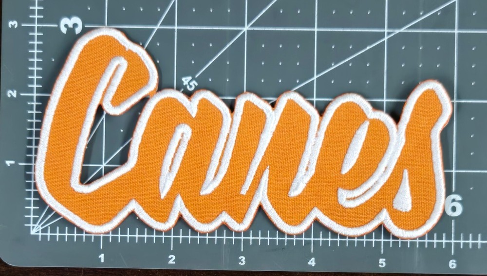 Miami Canes Text Embroidered Applique Iron On Patch Various Sizes Customize