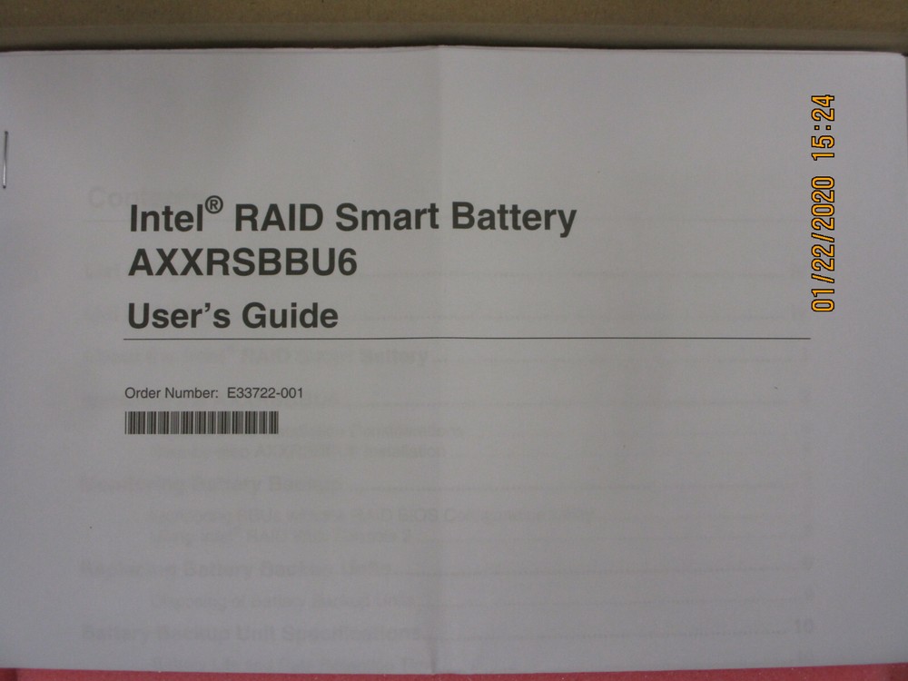 Intel - AXXRSBBU6 - RAID Smart Battery