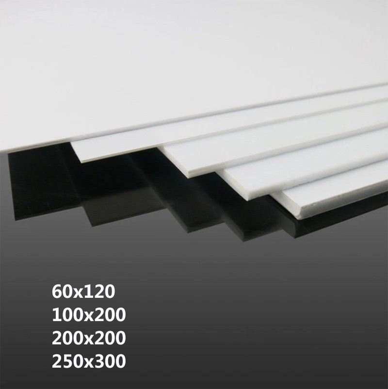 1-2pc White ABS Plastic Sheet Panel DIY Model Craft 1/1.5/2/3mm Thick Multi Size