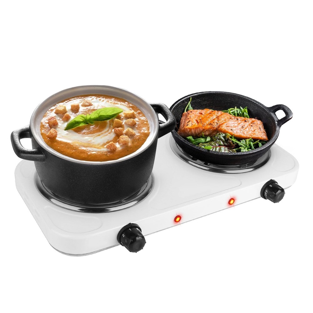 2000W Dual Burner Portable Double Burner Portable Coil Heating Hot Plate Stov...