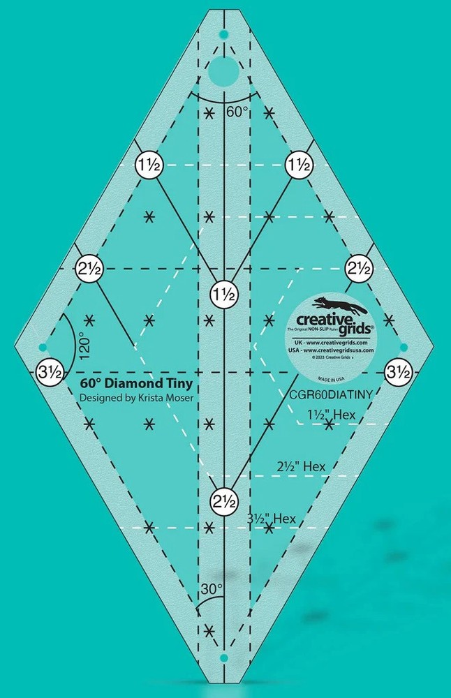 Creative Grids 60 Degree TINY Diamond Ruler CGR60DIATINY