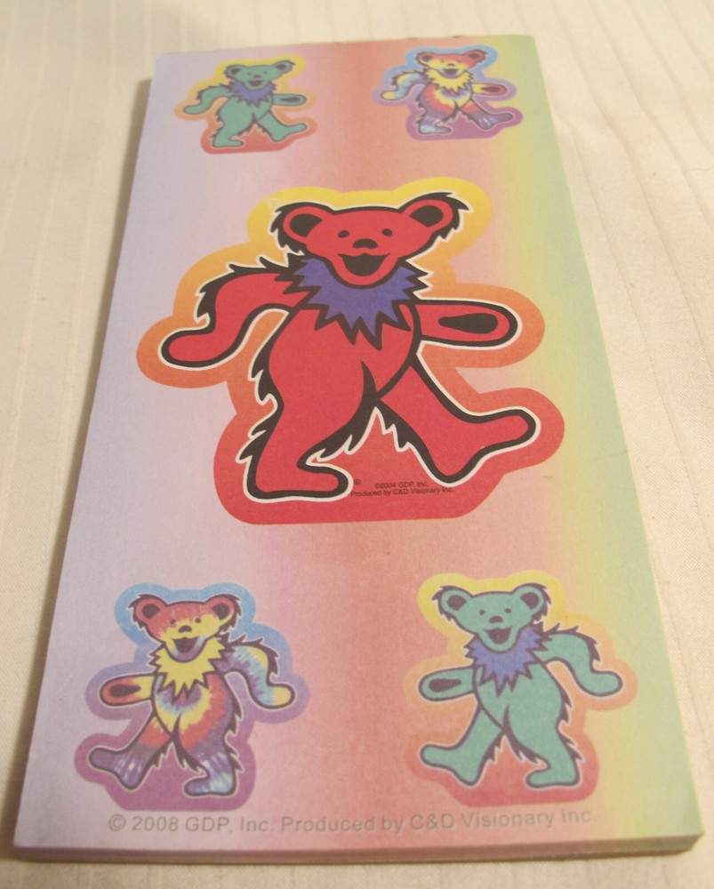 Vintage Grateful Dead Dancing Bears Scratch Pad Note Pad