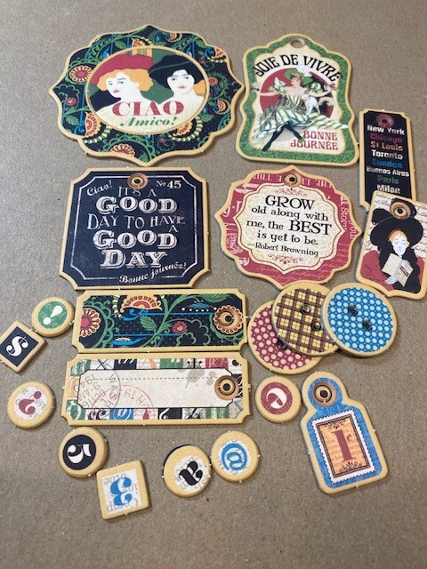 Graphic 45, Typography, Chipboard, 20 Pieces, Never Used