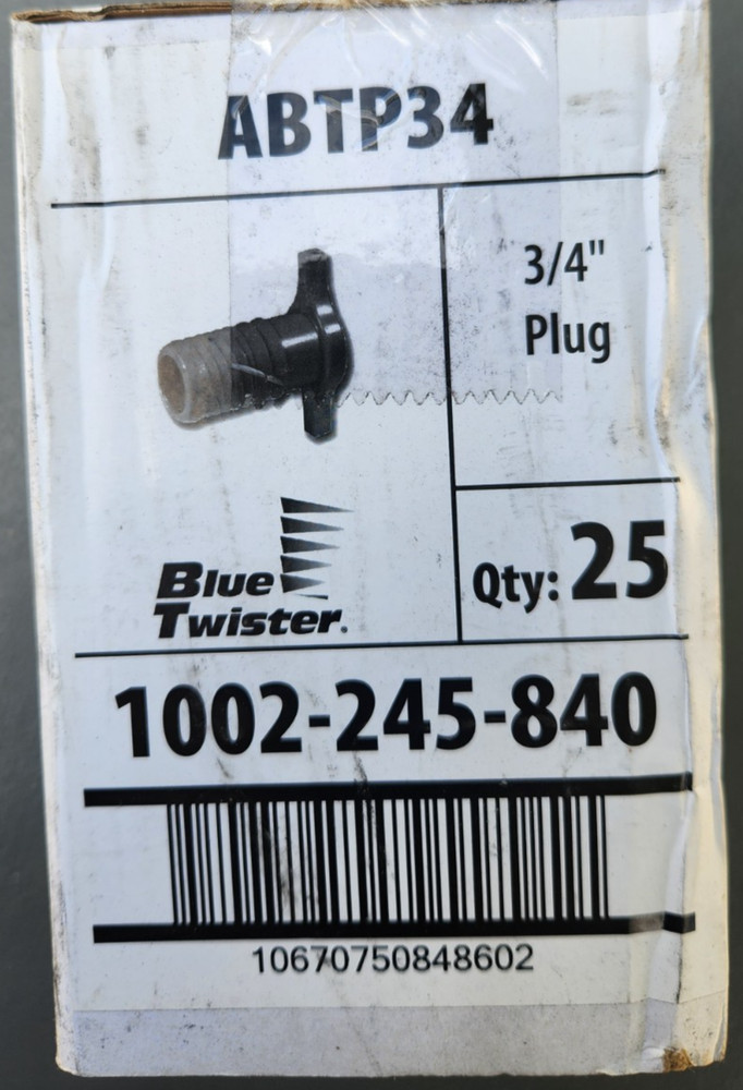 (25 Pack)  3/4-in Polypropylene Plug, ABTP34