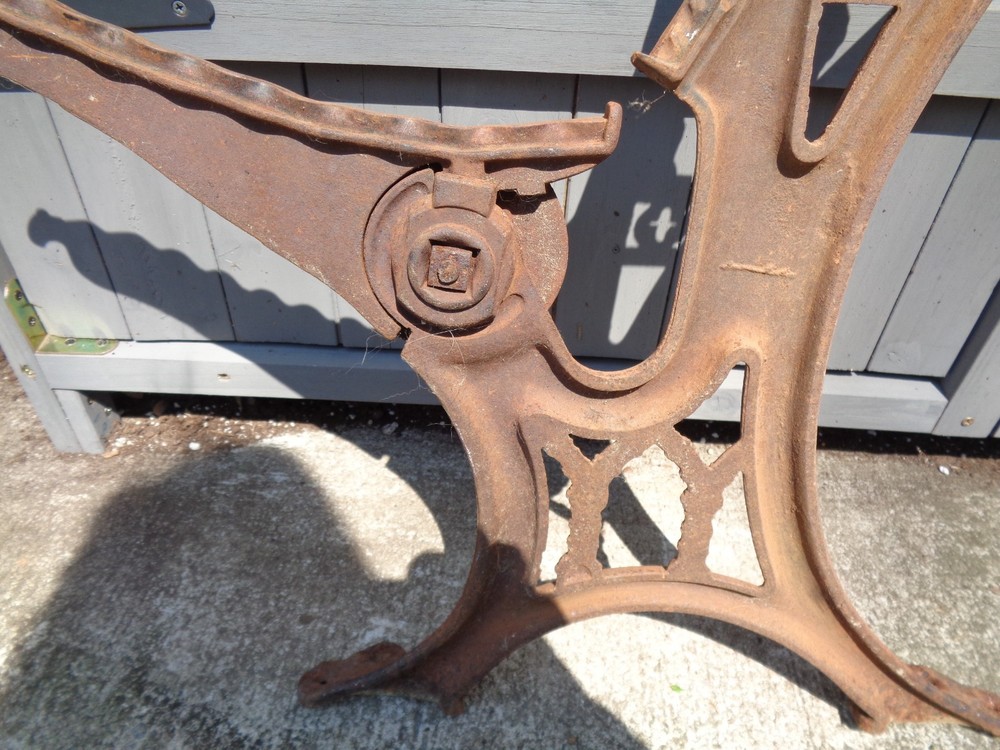 Antique Cast Iron School Desk Frame Side