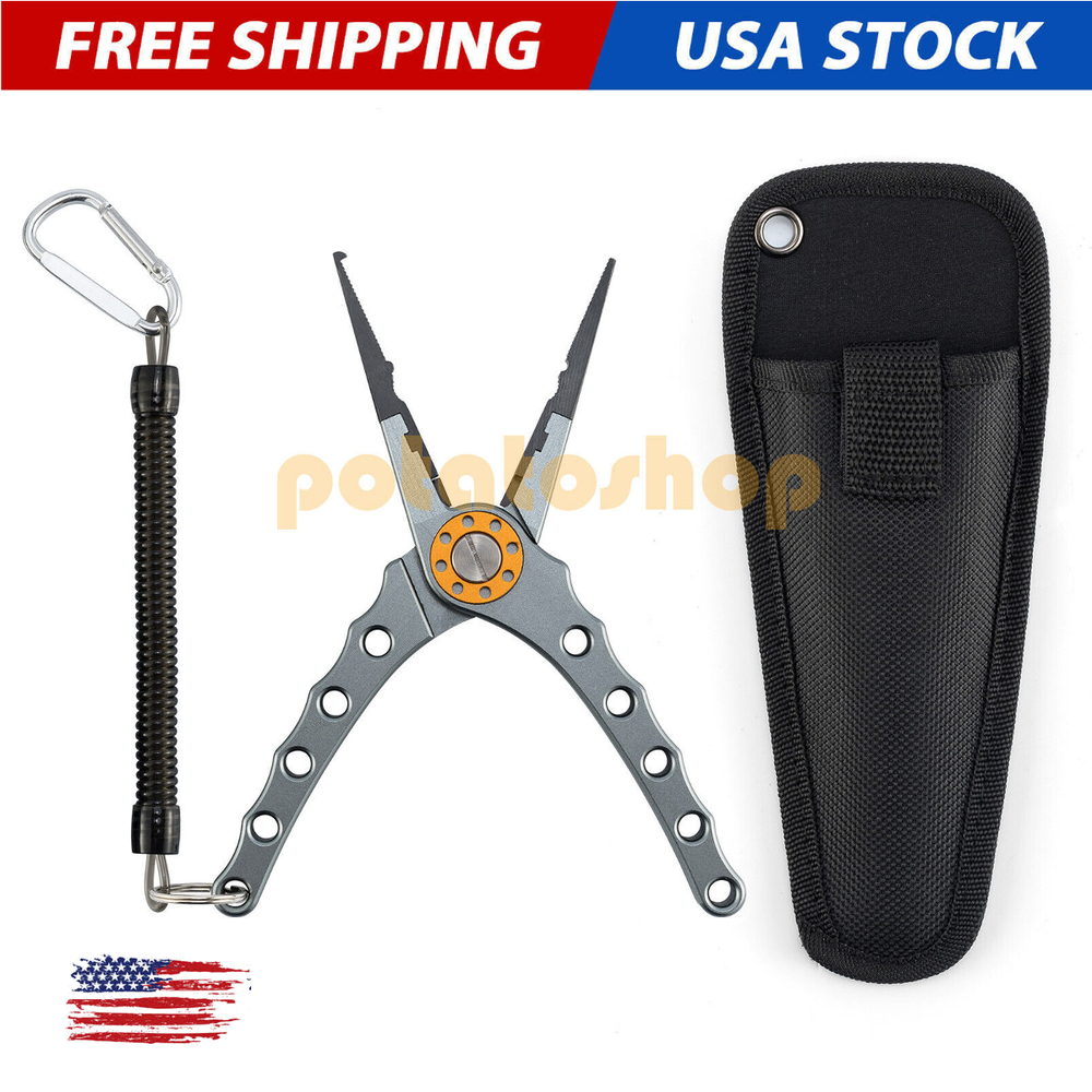 Fishing Split Ring Pliers Aluminum Hook Remover Braid Cutters Multitool
