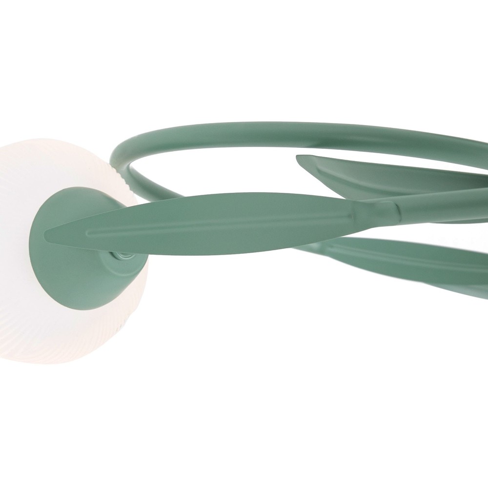 Mid Century Ceiling Light 4-Light Rounded Floral Shade Ceiling Chandelier