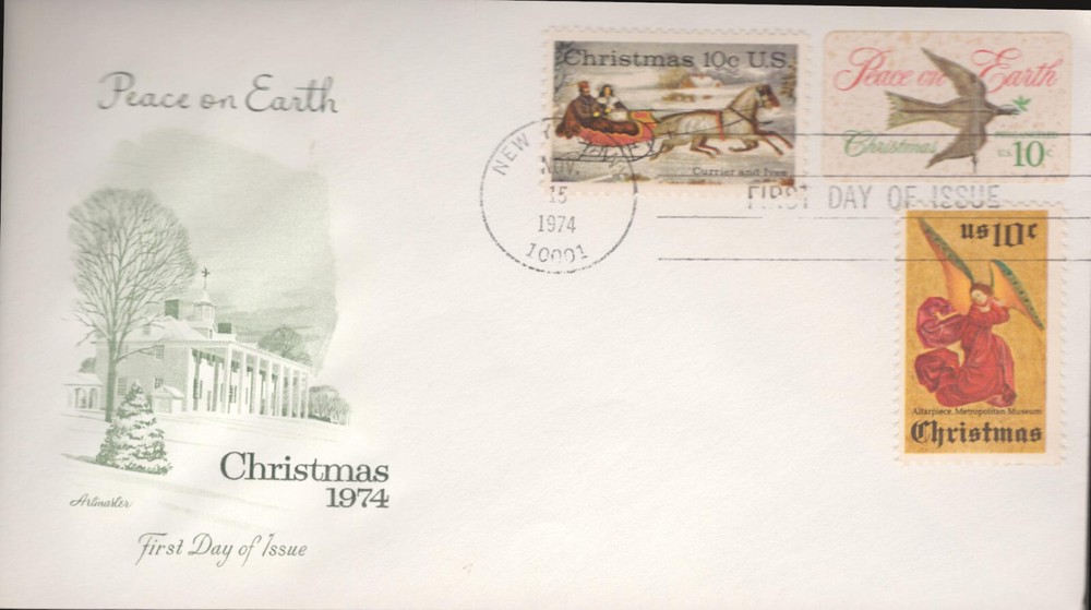 1974 FDC - Scott# 150-52 - Christmas Issues - Artmaster