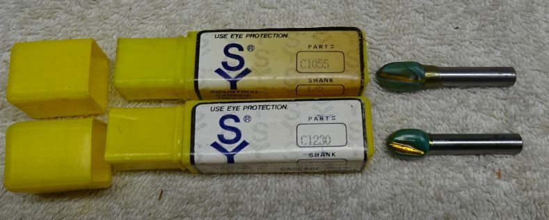** PAIR - UNUSED - CASCADE TOOLS - Carbide ROUTER BITS **