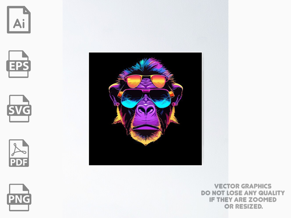 Cool Gorilla Vector | Gorilla vector | Abstract svg | Gorilla svg | Gorilla