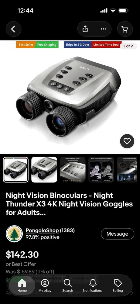 Visio Gear Night Vision Binoculars Optic Type Lunar Silver High Performance
