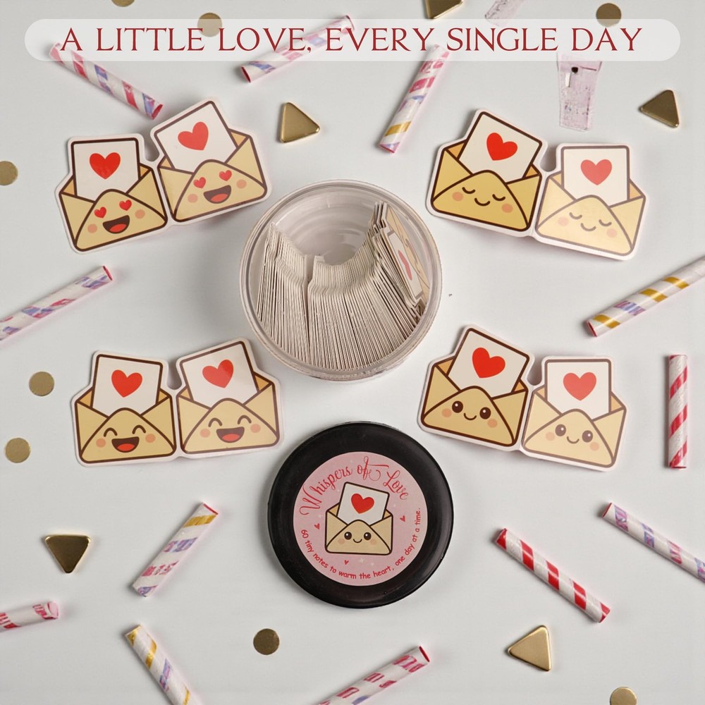 Love Notes Jar – Cute Envelope with 60 6.7 Ounces, Colorful