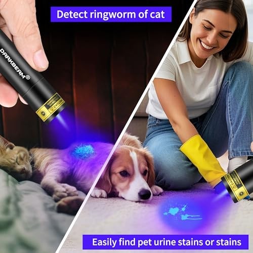 UV Flashlight 365nm Mini Black Light - Rechargeable USB Strong Single
