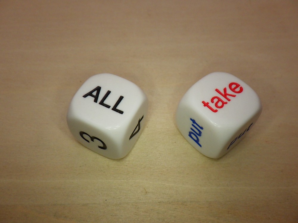 Put & Take Dice Game with Instructions Tabletop Game Special Engraved 2D6