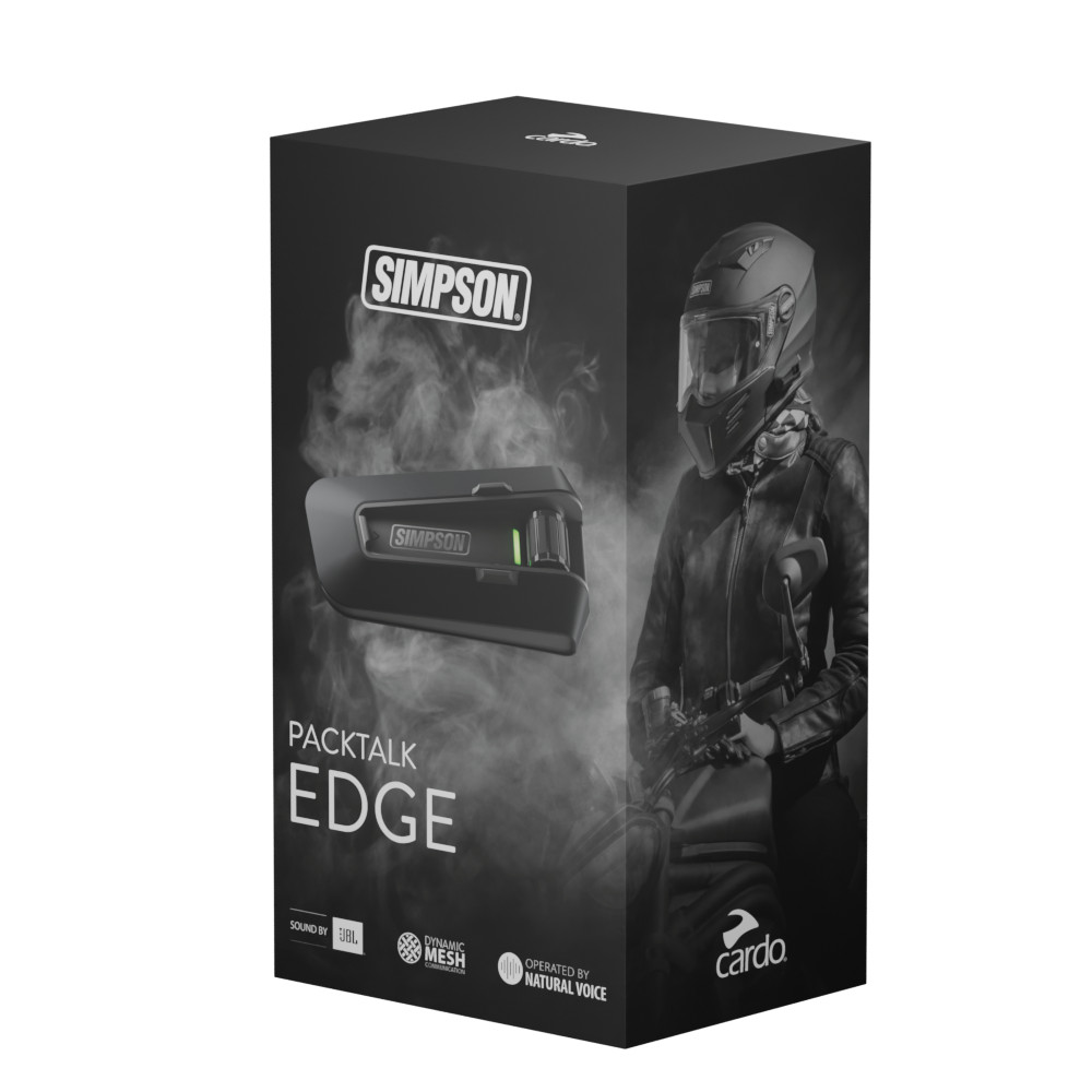 Simpson Cardo Packtalk Edge Motorcycle Bluetooth Intercom Universal For all HJC