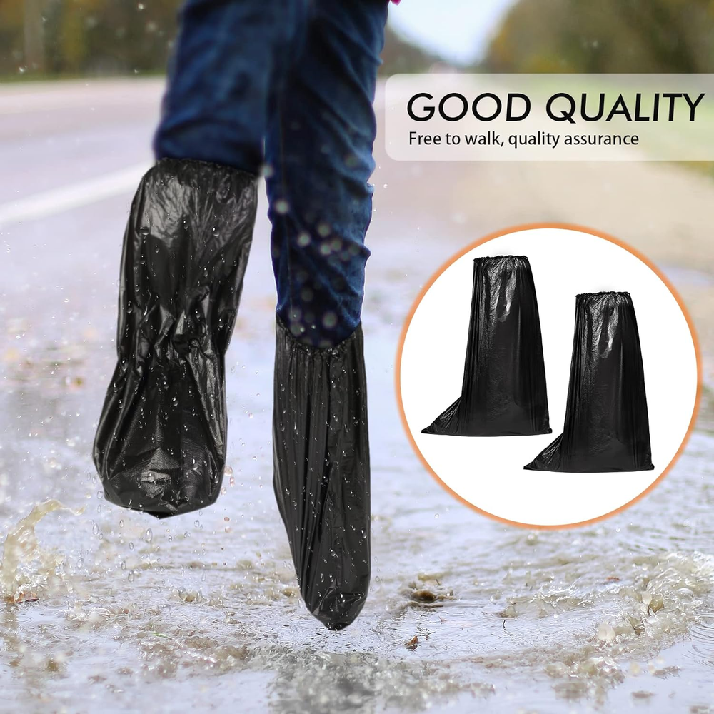 Disposable Shoe Covers Disposable Non Slip Plastic Boot Covers Long Waterproof