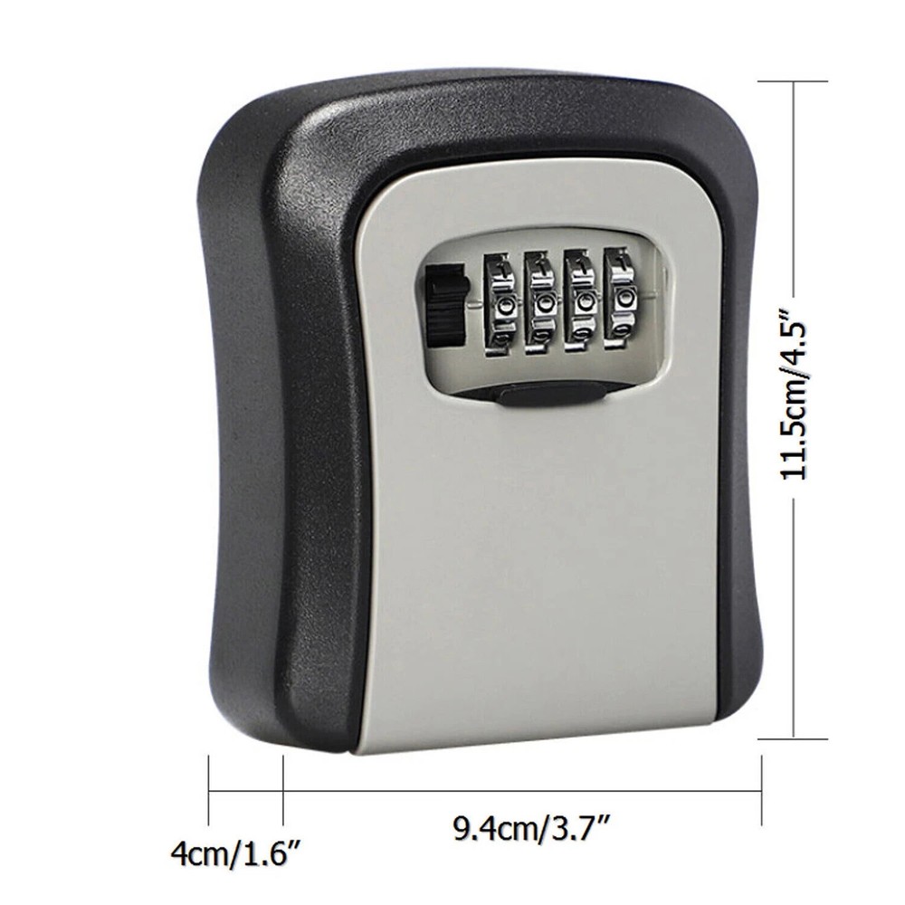 4 Digit Key Safe Lock Box Combination Wall Mount Security Storage Case Organizer