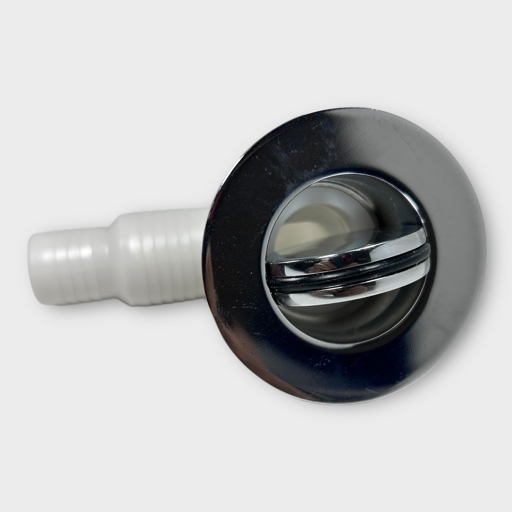ITC Marine 98110-CH, Chrome Boat Thru Hall Angled Flip Drain