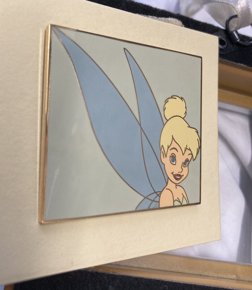 DISNEY Small Silver Wood Mini Frame Tink Tinkerbell Framed Pin