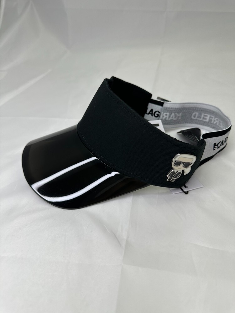 Karl Lagerfeld K/Ikonic logo-plaque visor hat