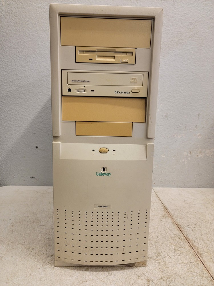 Vintage Gateway E-4200 Retro Gaming Computer Serial Parallel ISA Slot Floppy