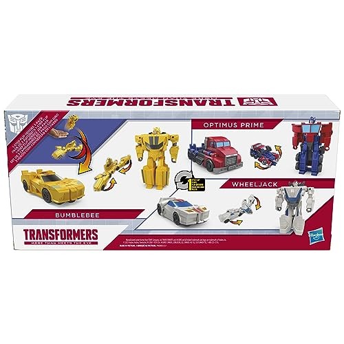 Transformers 1-Step Flip Heroes 3-Pack, 4-Inch Wheeljack, Medium, Multi-color