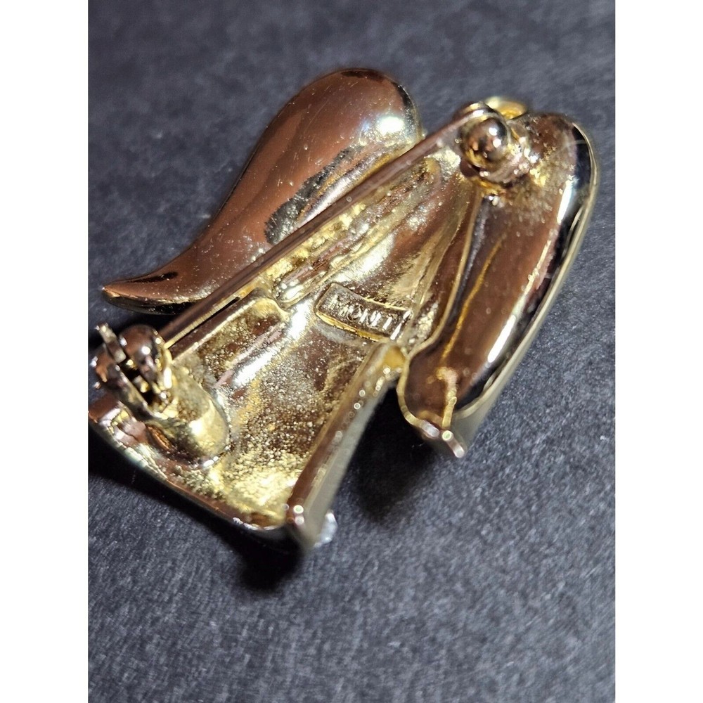 Monet gold tone angel brooch