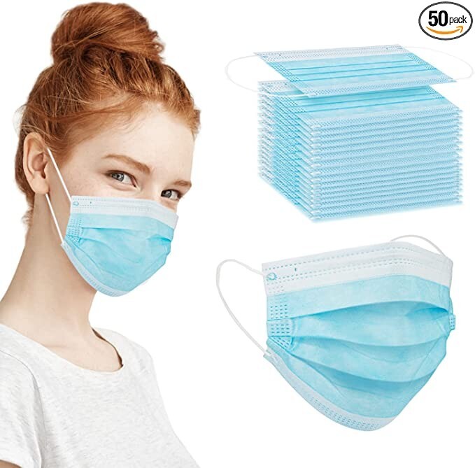 Disposable 3 Layer Protective Face Covering (Blue) 2000 qt