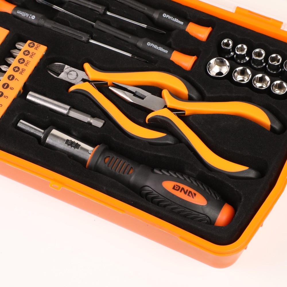 SCREWDRIVER + PLIERS ORANGE 37PCS PRECISION BIT TOOL KIT HIGH SPEED DRILL BITS