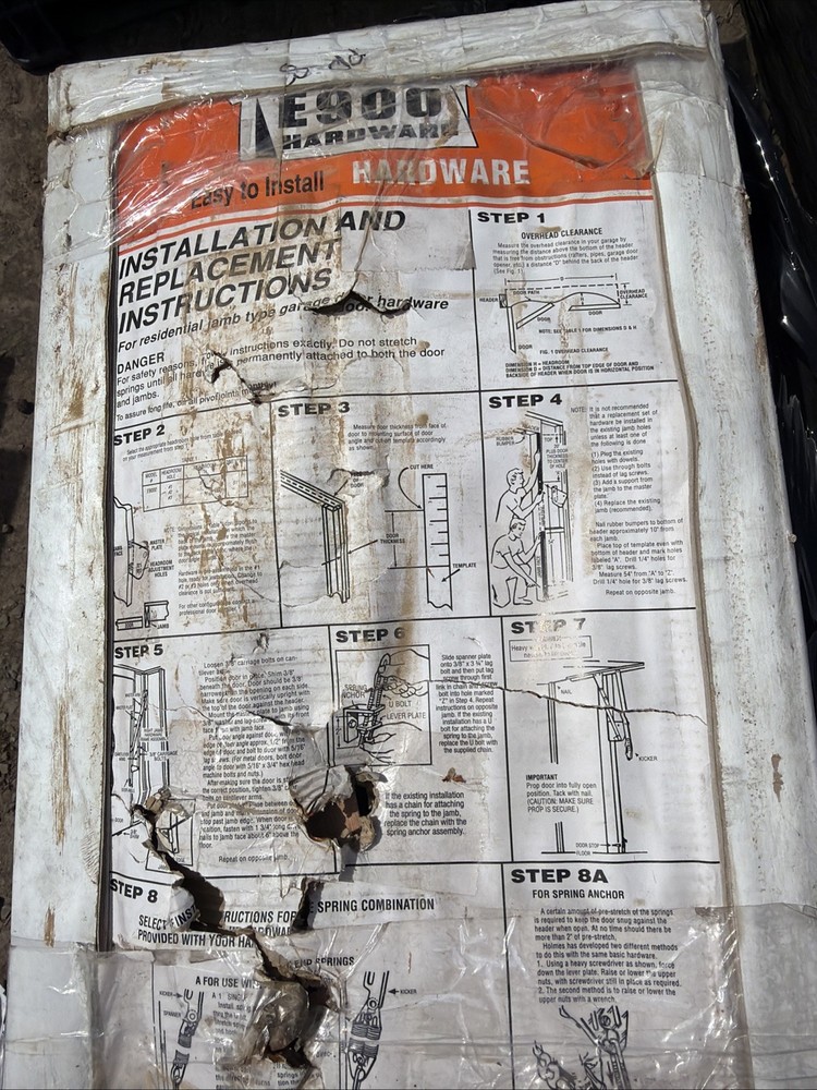 Universal Garage Door Lift System Replacement Hardware Kit One Piece E900