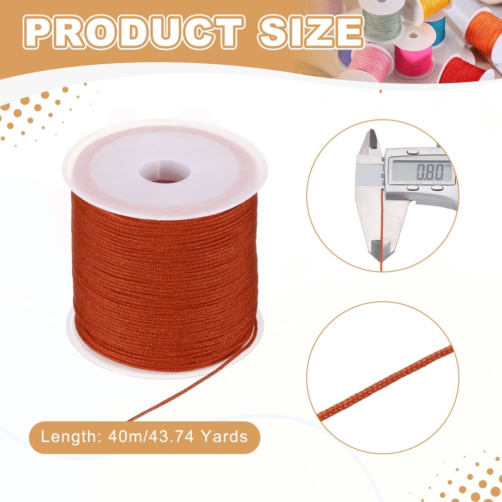 0.8mm Nylon String for Bracelets, 44 Yards Nylon Beading Thread(Light Brown)