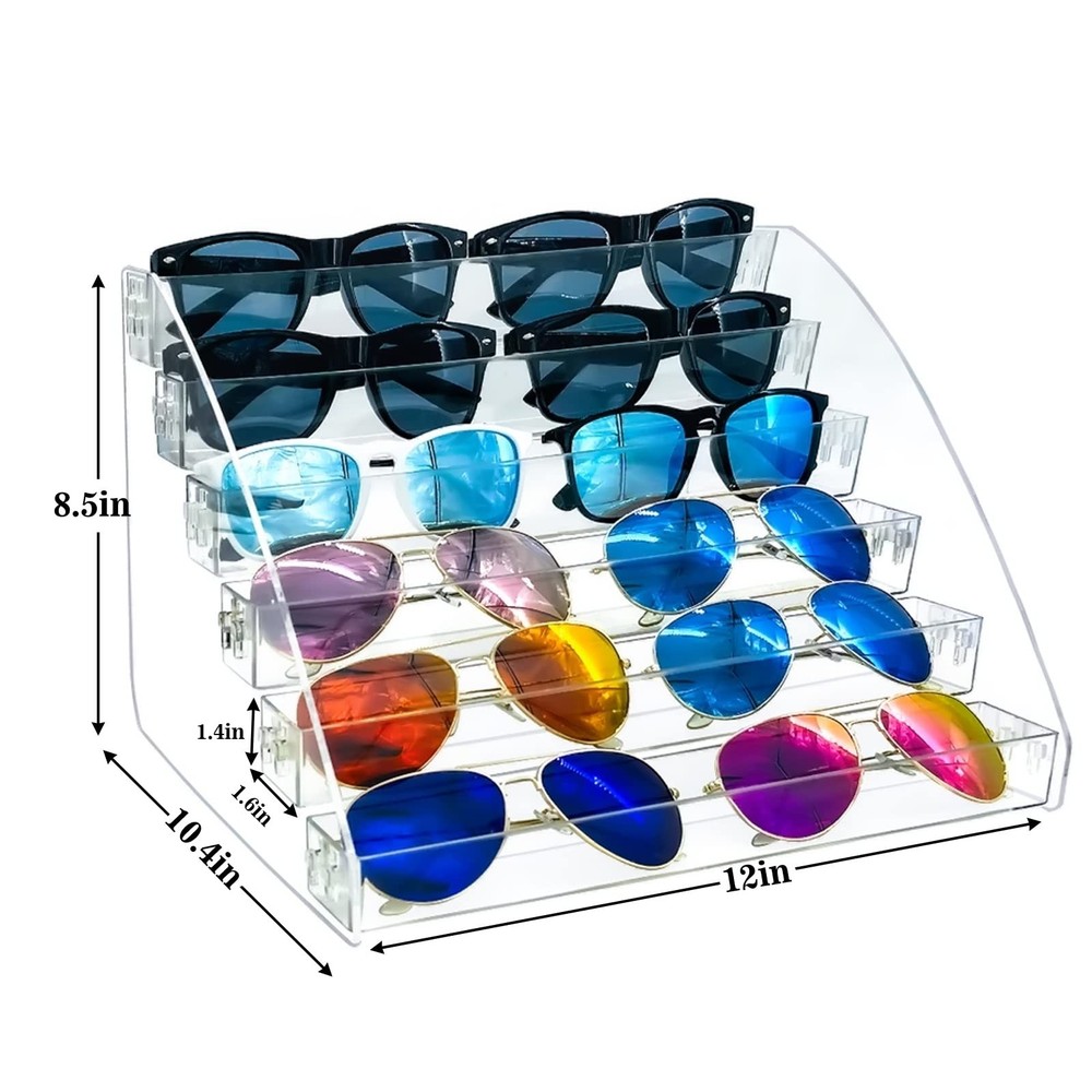 MineSign Sunglasses Organizer Clear Eyeglasses Display Case Sticker Display T...
