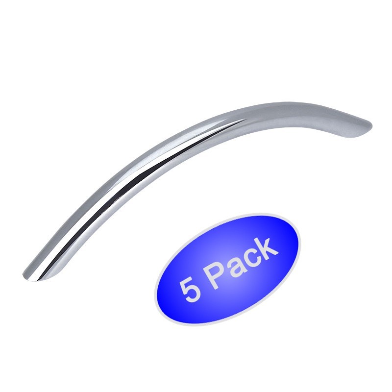 *5 Pack* Cosmas Cabinet Hardware Polished Chrome Bow Handle Pulls #801-128CH
