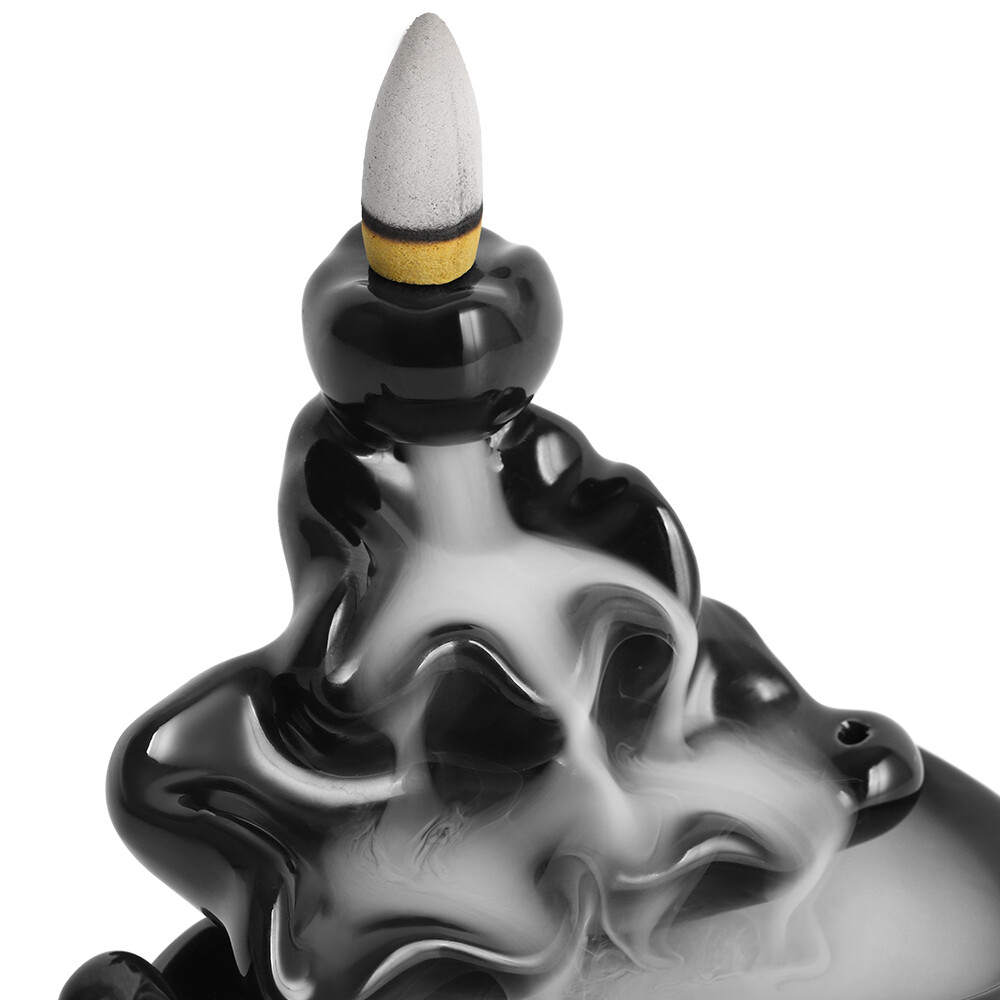 Waterfall Incense Holder Backflow Cone Ceramic Burner Censer Incense Stick Stand