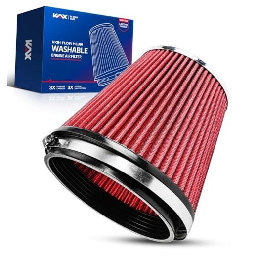 Premium Washable Engine Air Filter, Universal Clamp-On Air Intake Filter,