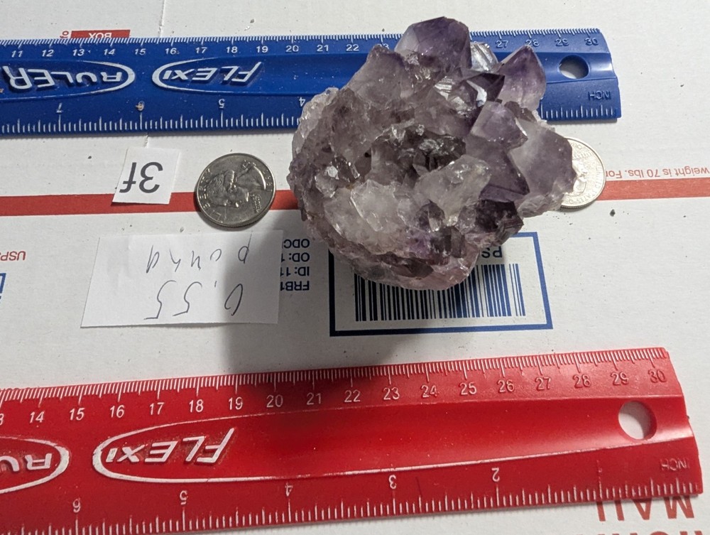 Amethyst crystal cluster gemstone 0.55 pound LBS lb