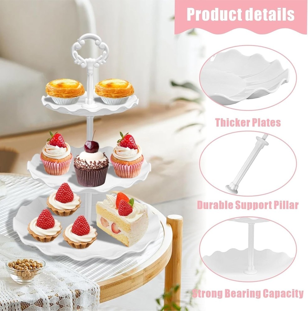 7 Pcs Dessert Table Display Set 2 x 3 Tiered Cupcake Stand Holder