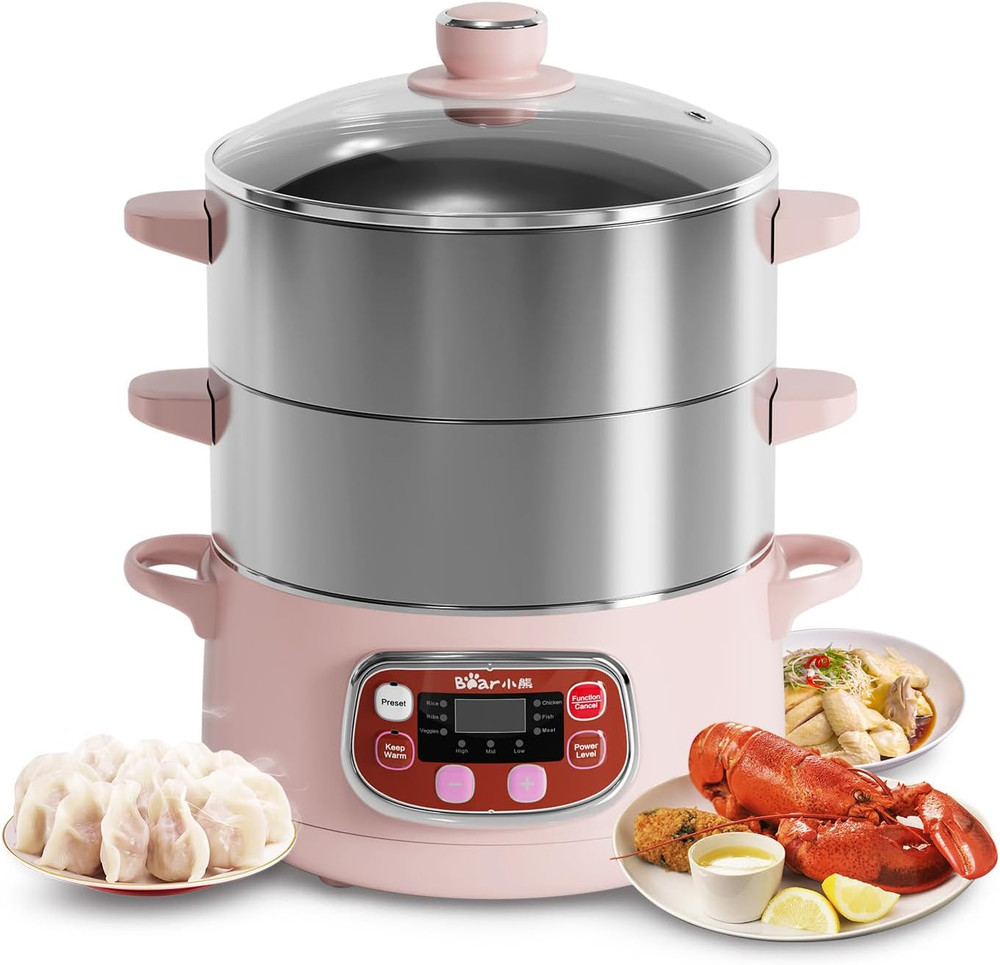 Bear Electric Multifunctional Food Steamer, One Touch Digital Steamer with Timer