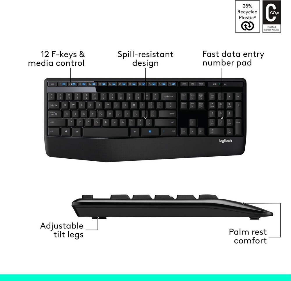 Logitech MK345 Wireless Keyboard and Mouse Combo - French Version