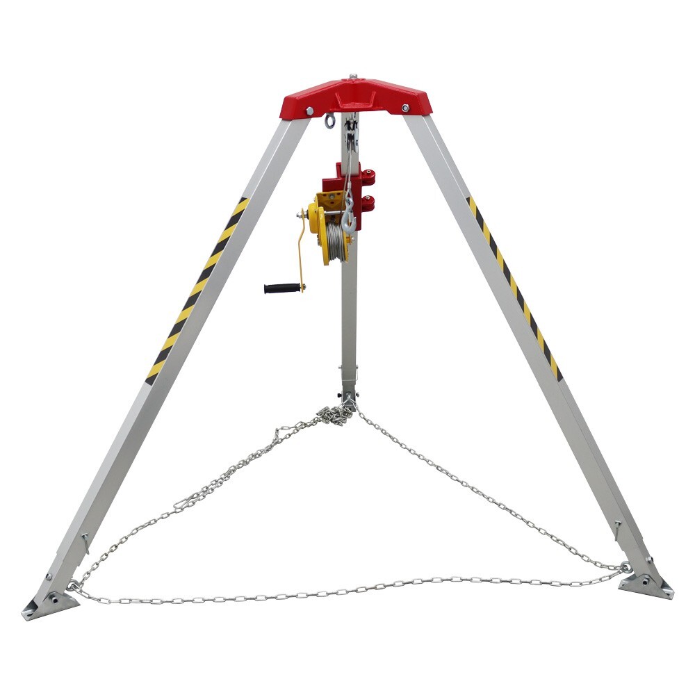 Confined Space Tripod Adjustable 65ft Legs Rescue Tripod 3968LBS Blocking Force