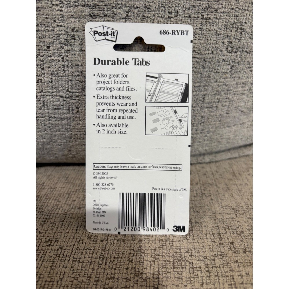 Post-It Durable Tabs Great for Notebooks Binders Planners 30 Count