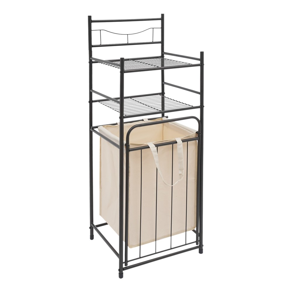 3-tier Laundry Rack With Removable Bag Laundry Storage Basket Rack With Shelf