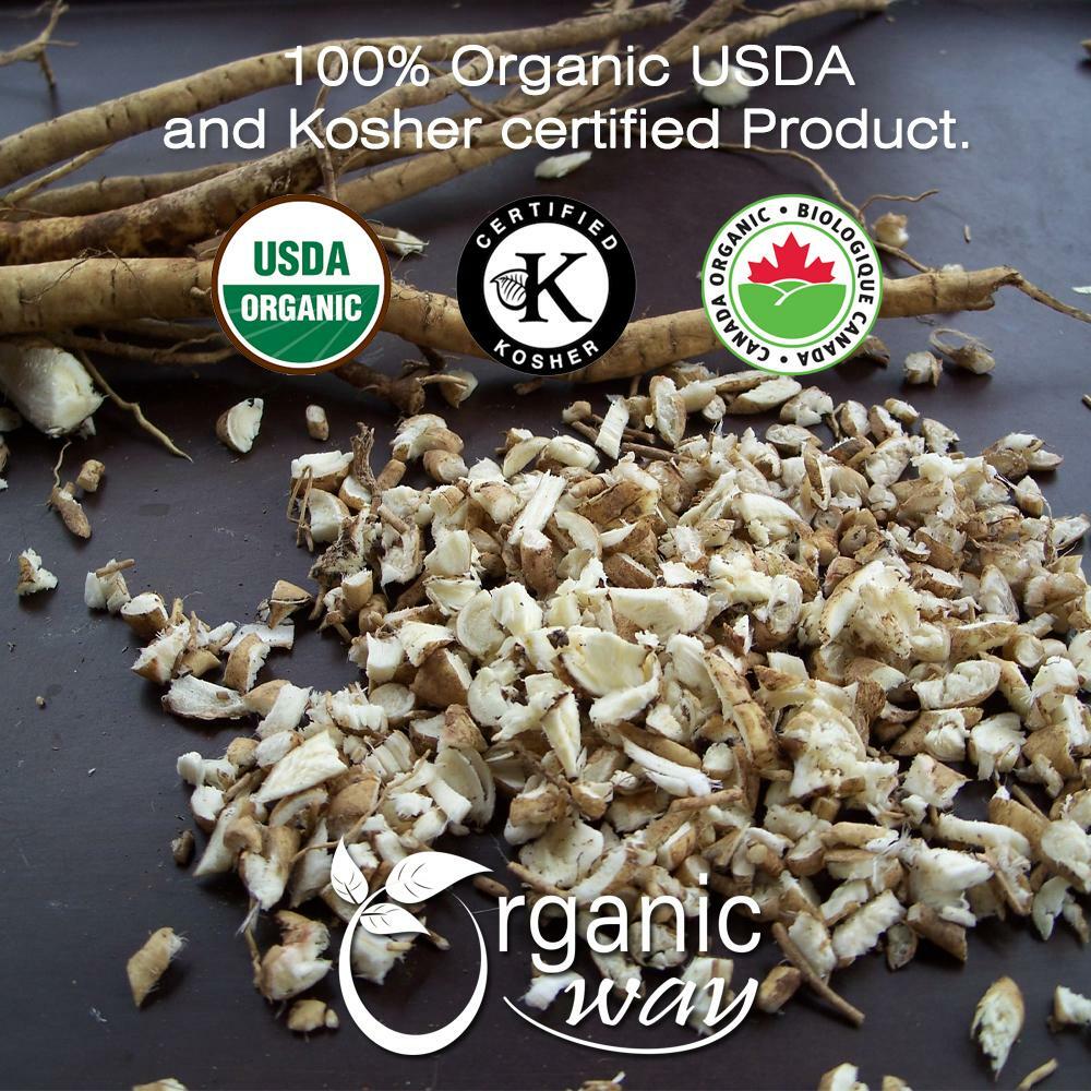 Organic Way Marshmallow Root Cut & Sifted - Organic, Kosher & USDA Certified