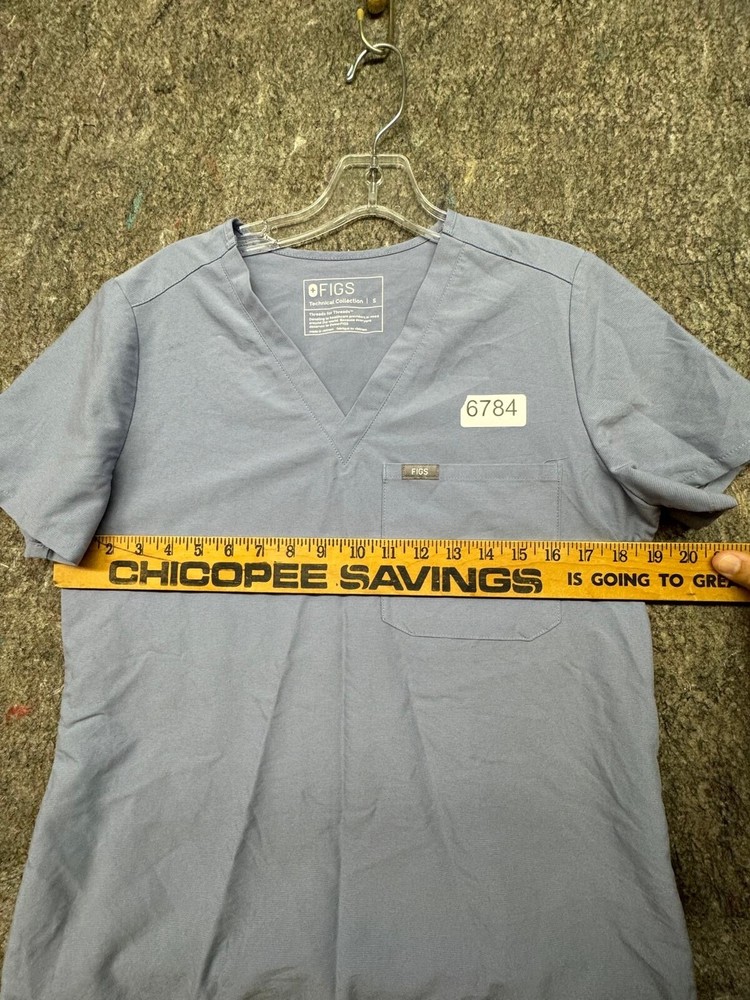 Figs Womens Scrubs Top Technical Shirt Blue Size Small