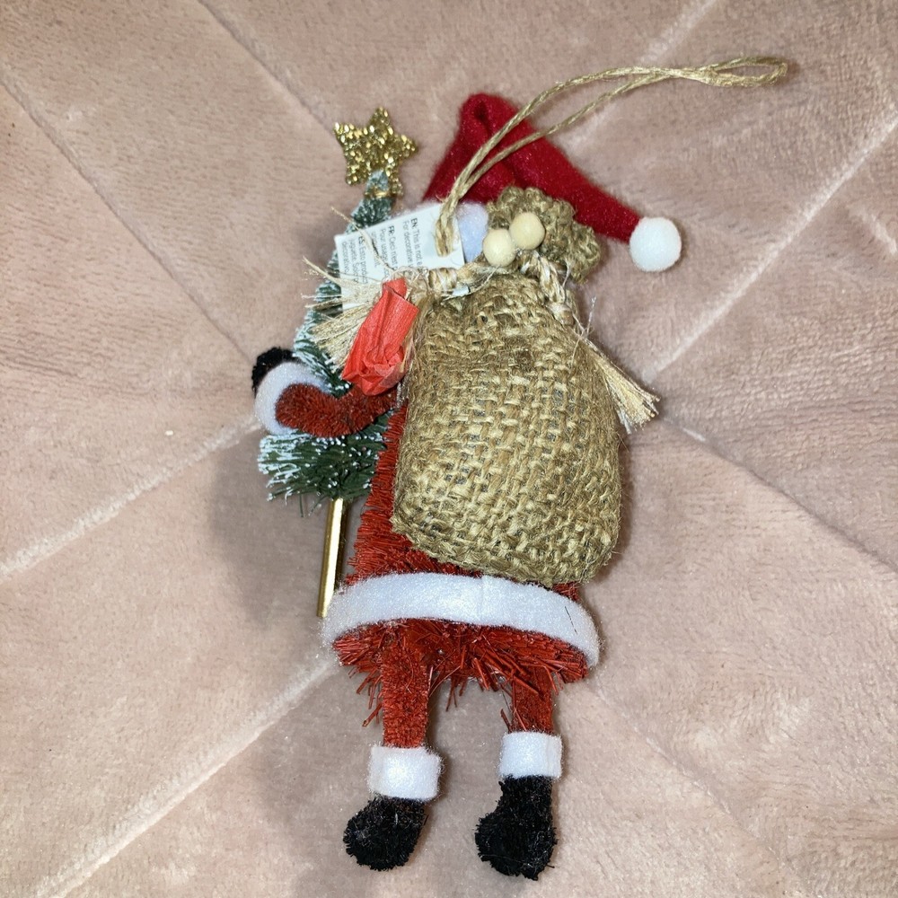 Christmas Pine Santa 6” Ornament