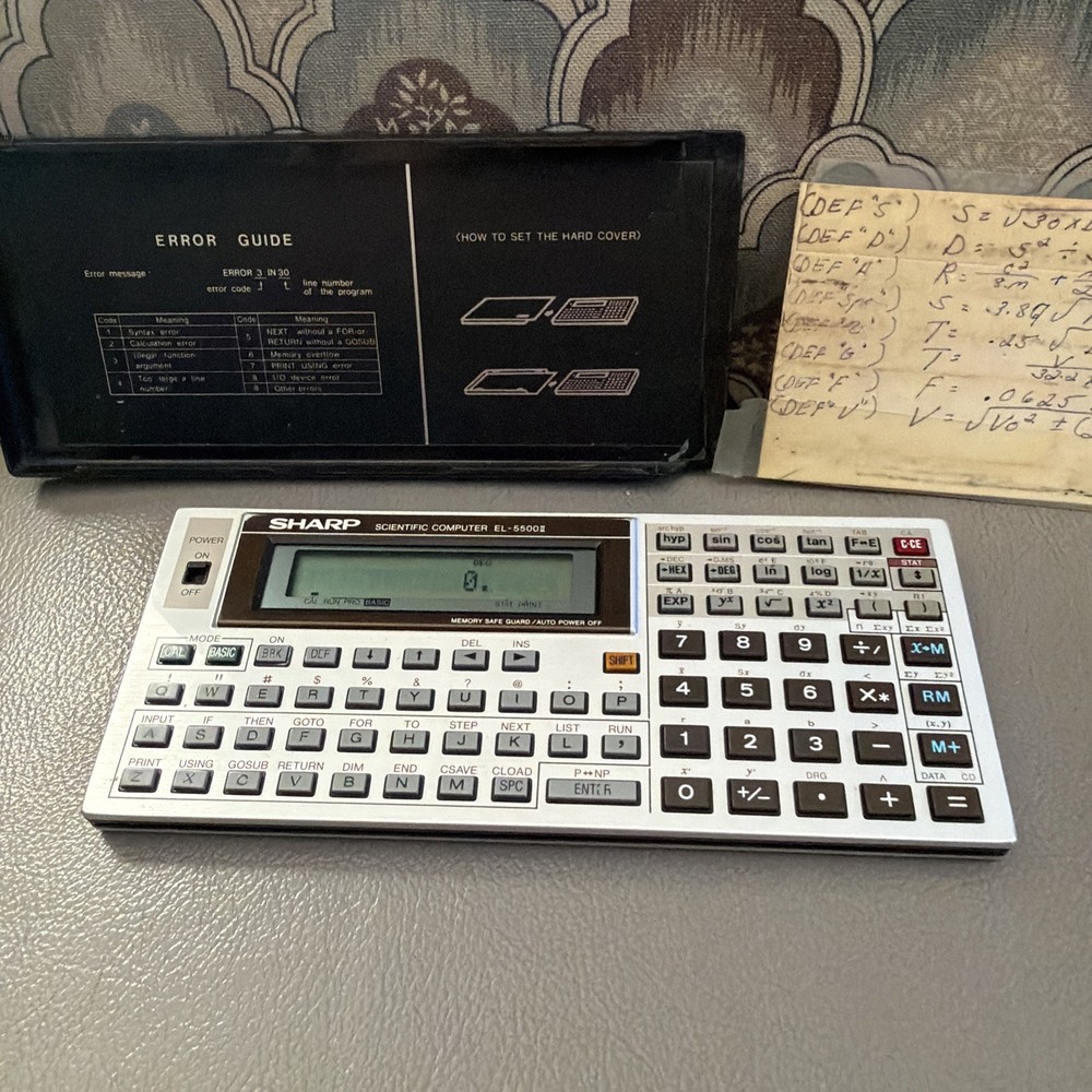 Vintage Sharp EL-5500II With Textbook Scientific Computer Working
