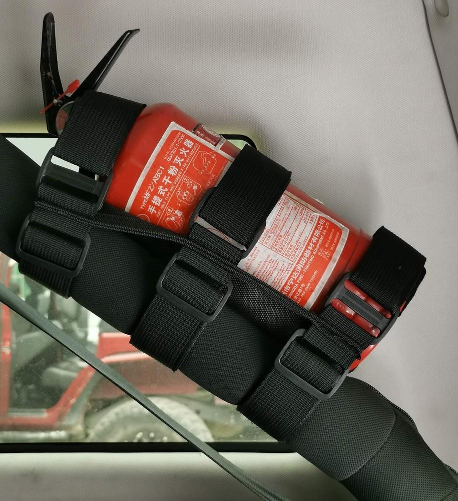 Universal Fire Extinguisher Straps Adjustable Roll Bar Mount 3 lb Fire Exting...